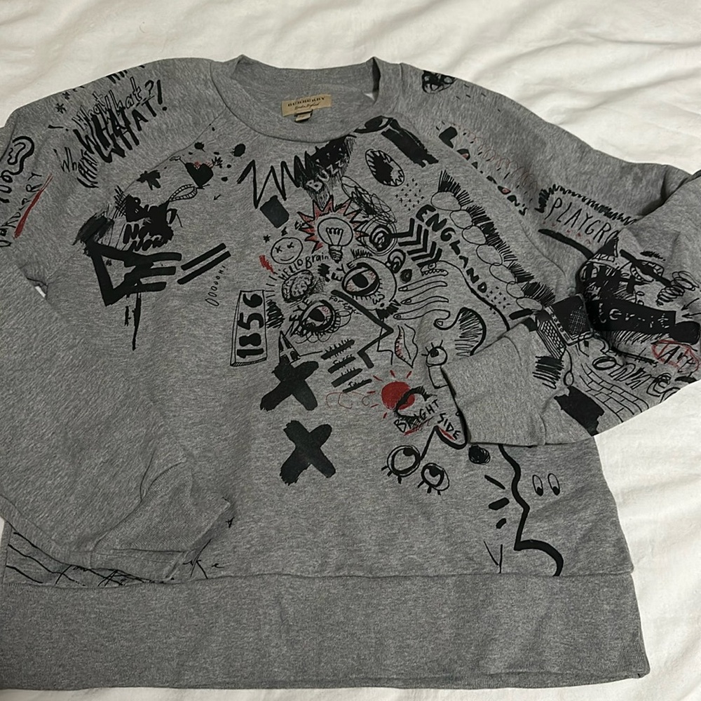 Burberry size m women sweater with design art grey